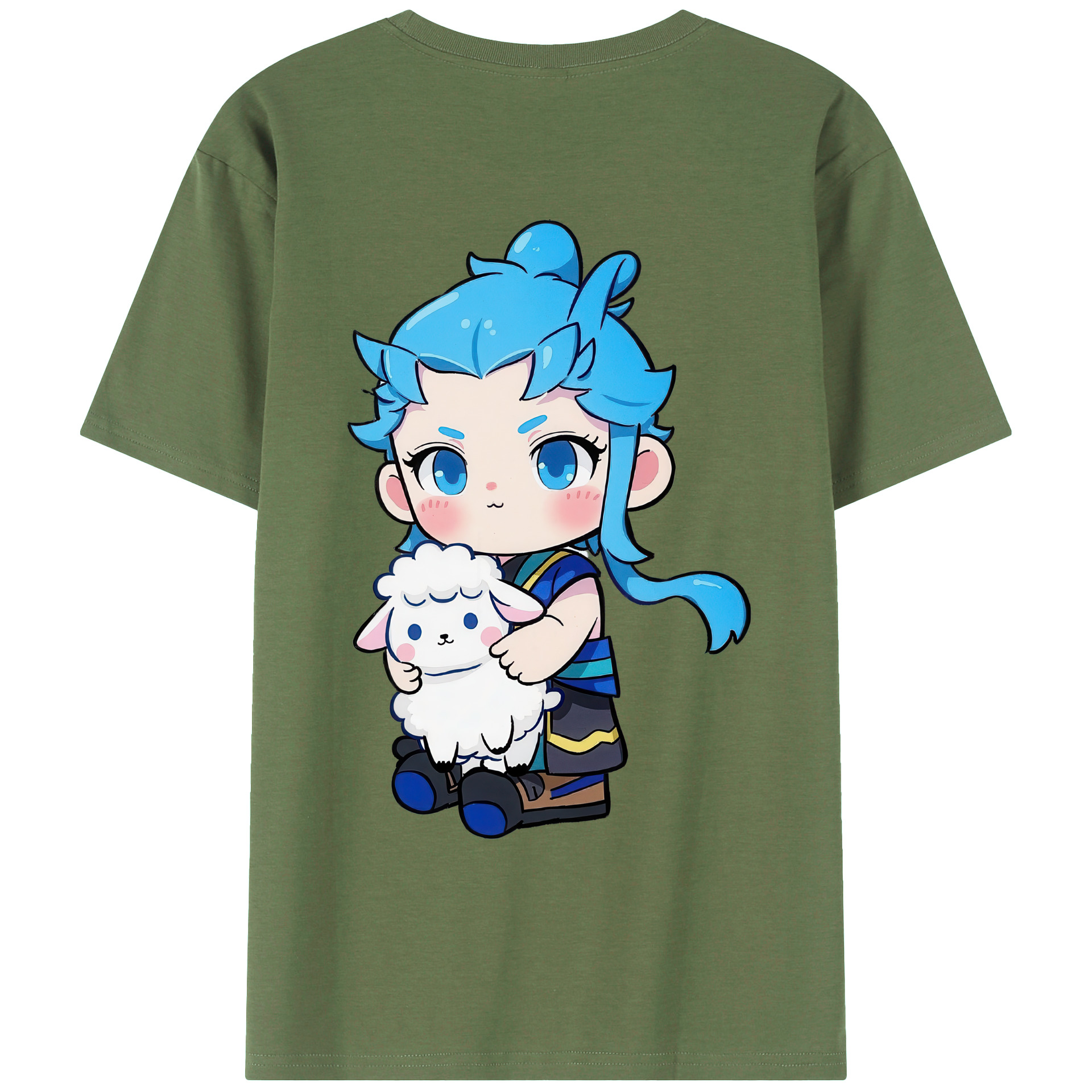 （画像用） Ne Zha 2 ナタ 魔童の大暴れ 綿100％ メンズ半袖Tシャツ（バックプリント） 通気性